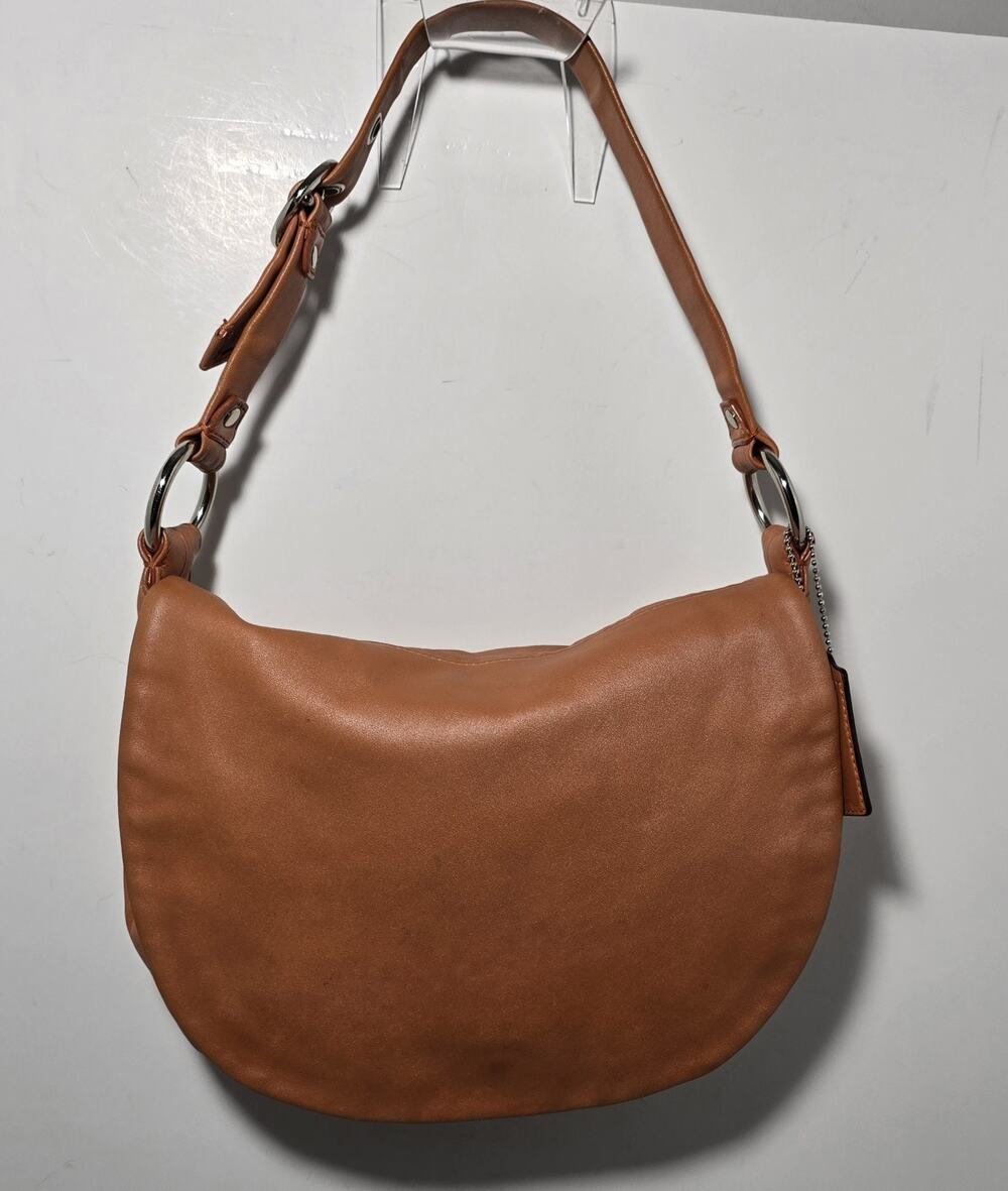 Vintage Coach Alexandra Soft Smooth Leather Handbag Dark Tangerine 13652